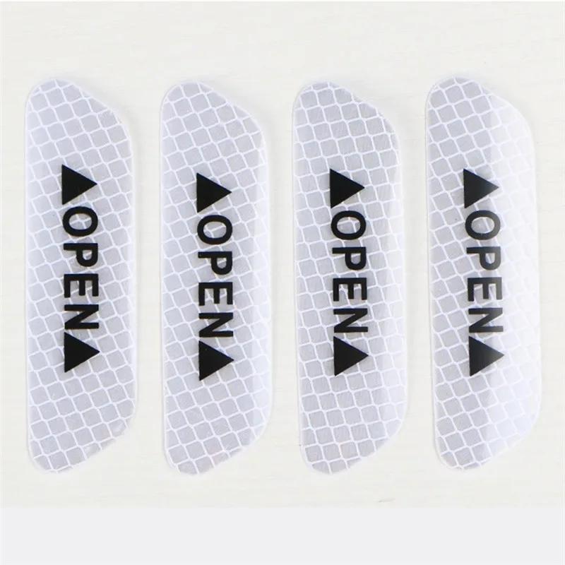 4PCS Reflective Car Door Sticker Safety Opening Warning Reflector Tape Decal Car Accessories Exterior Interior Reflector Sticker