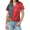 Womens Shirts Summer Business Casual Work Tops Short Sleeve Button Down Collared V Neck Blouse T-Shirt