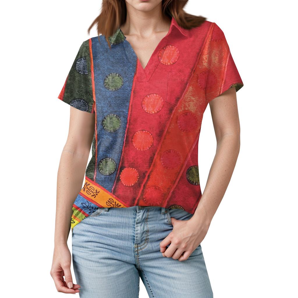 Womens Shirts Summer Business Casual Work Tops Short Sleeve Button Down Collared V Neck Blouse T-Shirt