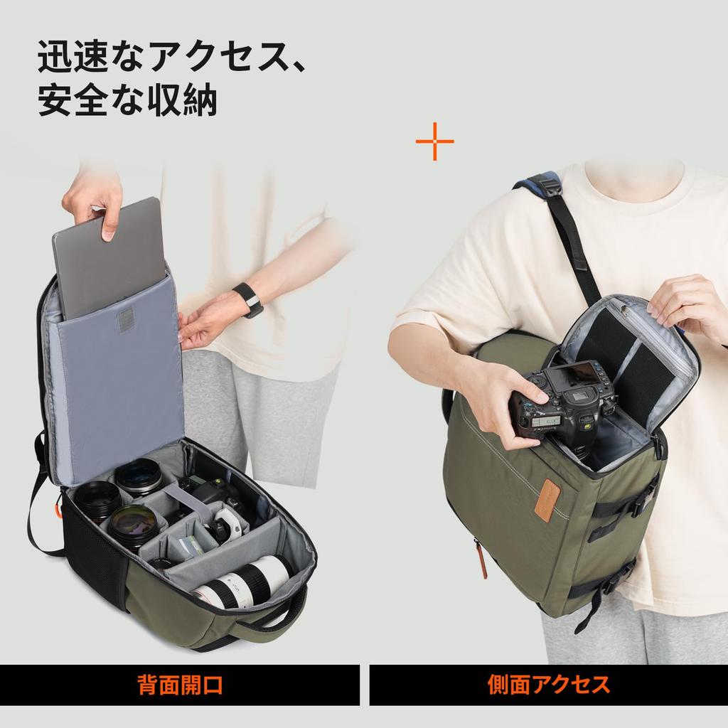 TARION Camera Large Camera with Rain Water Camera Bag Tripod Camera Computer Photography Everyday SLR Green Bag, Capacity, Lightweight, Compact,