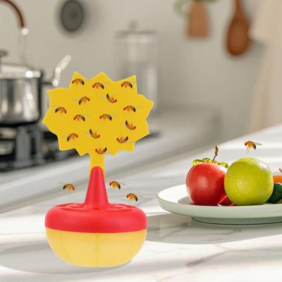 Sticky Fly Trap Board with Base Strong Adhesive Indoor Outdoor Restaurant Kitchen Small Flying Animals Capture Gnats Fruit Fly Catcher Device