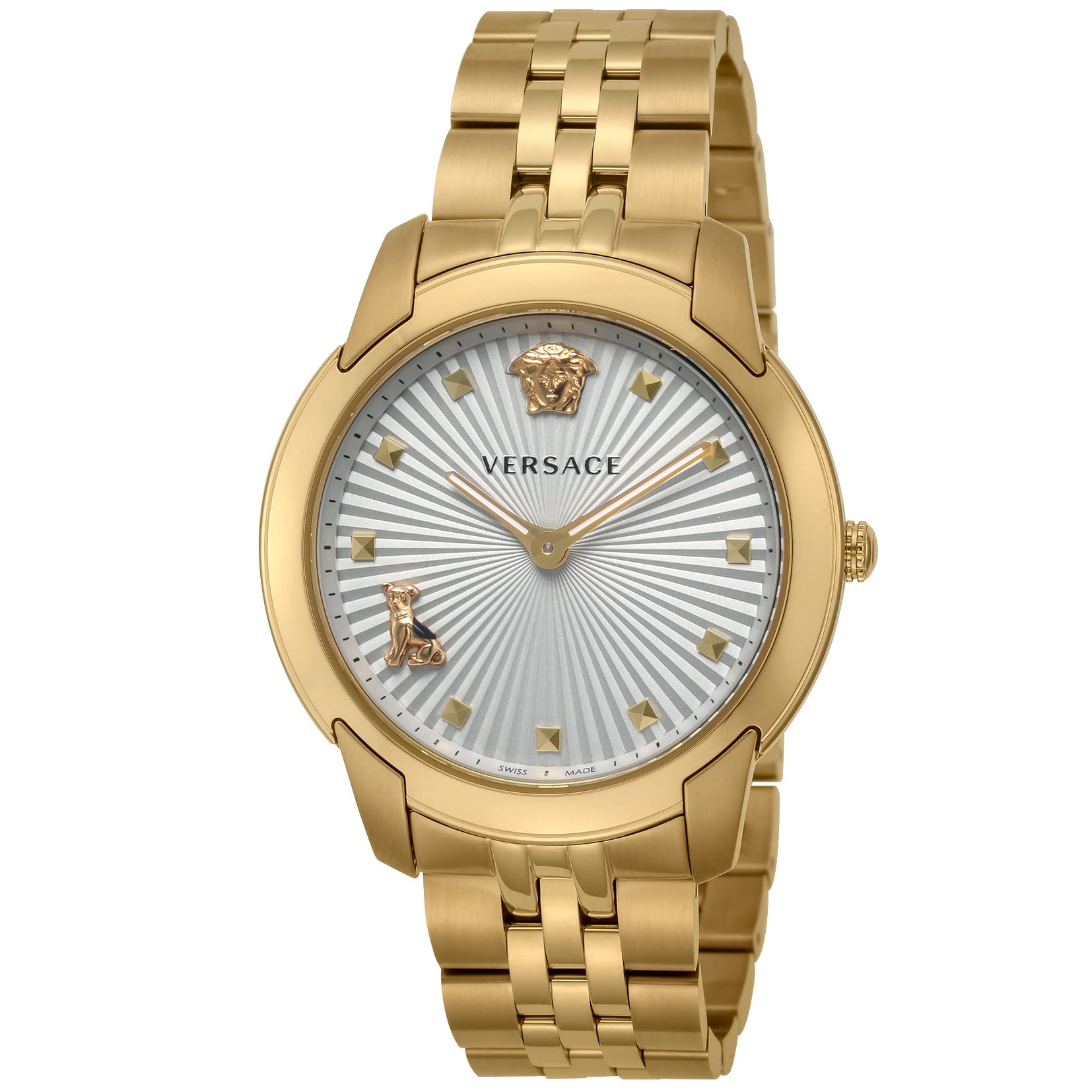 

Watch Audrey Ladies Gray Dial Stainless Steel Sapphire Glass Quartz 38MM Swiss Watch VELR00719 Gold [Versace] [Item] золотий
