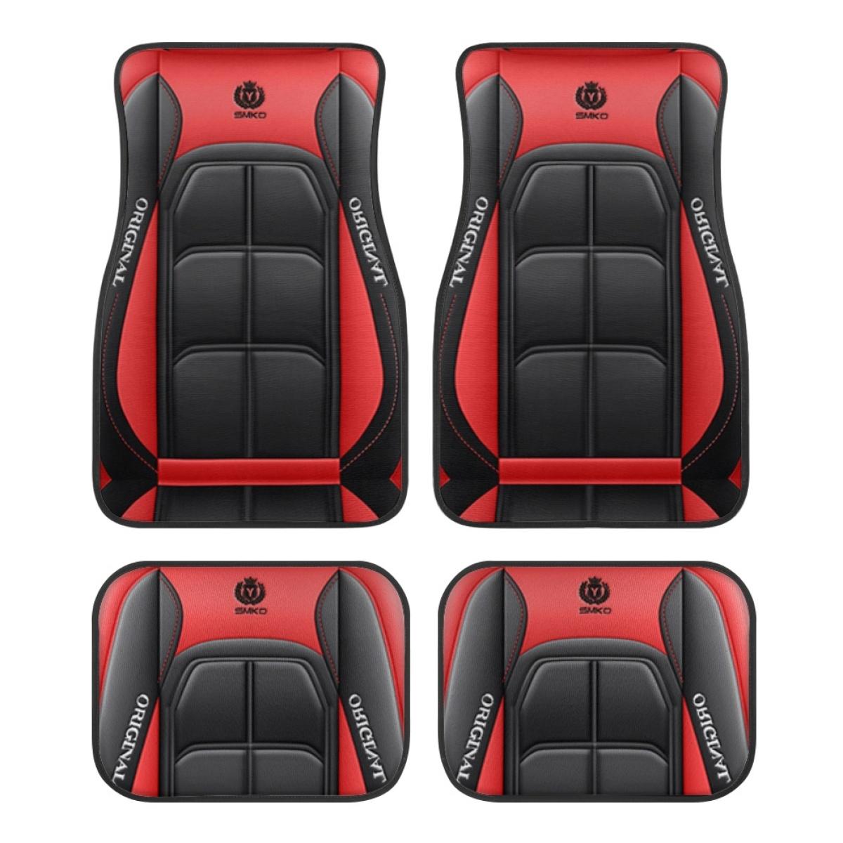 

4pcs Elegant Car Floor Mats - Non-Slip, Easy-Clean Polyester All-Season Floor Mats Universal Car Carpet Interior Accessories