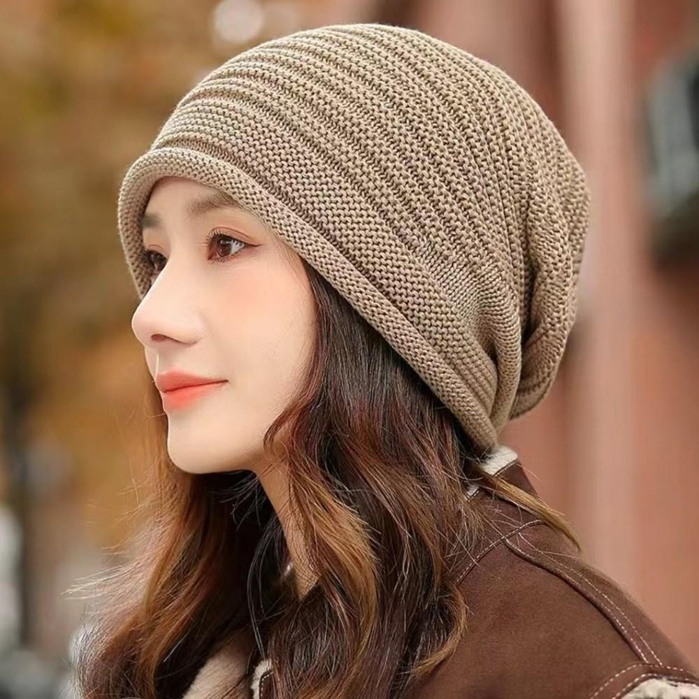 Soft Winter Knitted Hat Warm Ear Protection Hat Casual Beanies  Outdoor