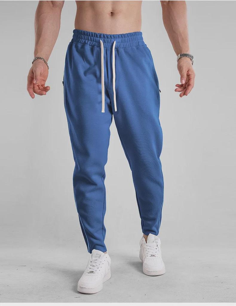 Men's Slim Fit Zippered Cotton Sweatpants for Spring & Autumn – Casual Outdoor Sportswear