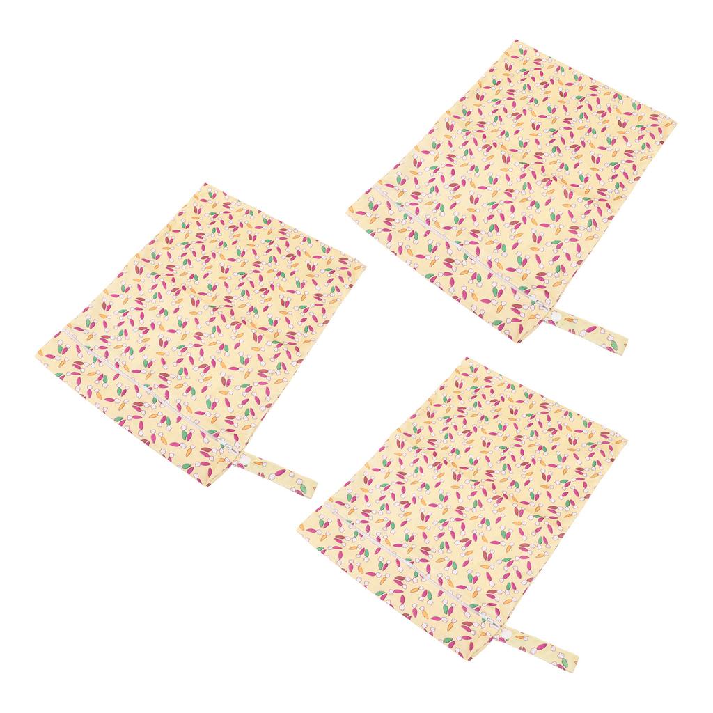 3PCS Portable Diaper Bags with Zipper Water Proof Reusable Baby Diaper Organizer Stroller Hanging St