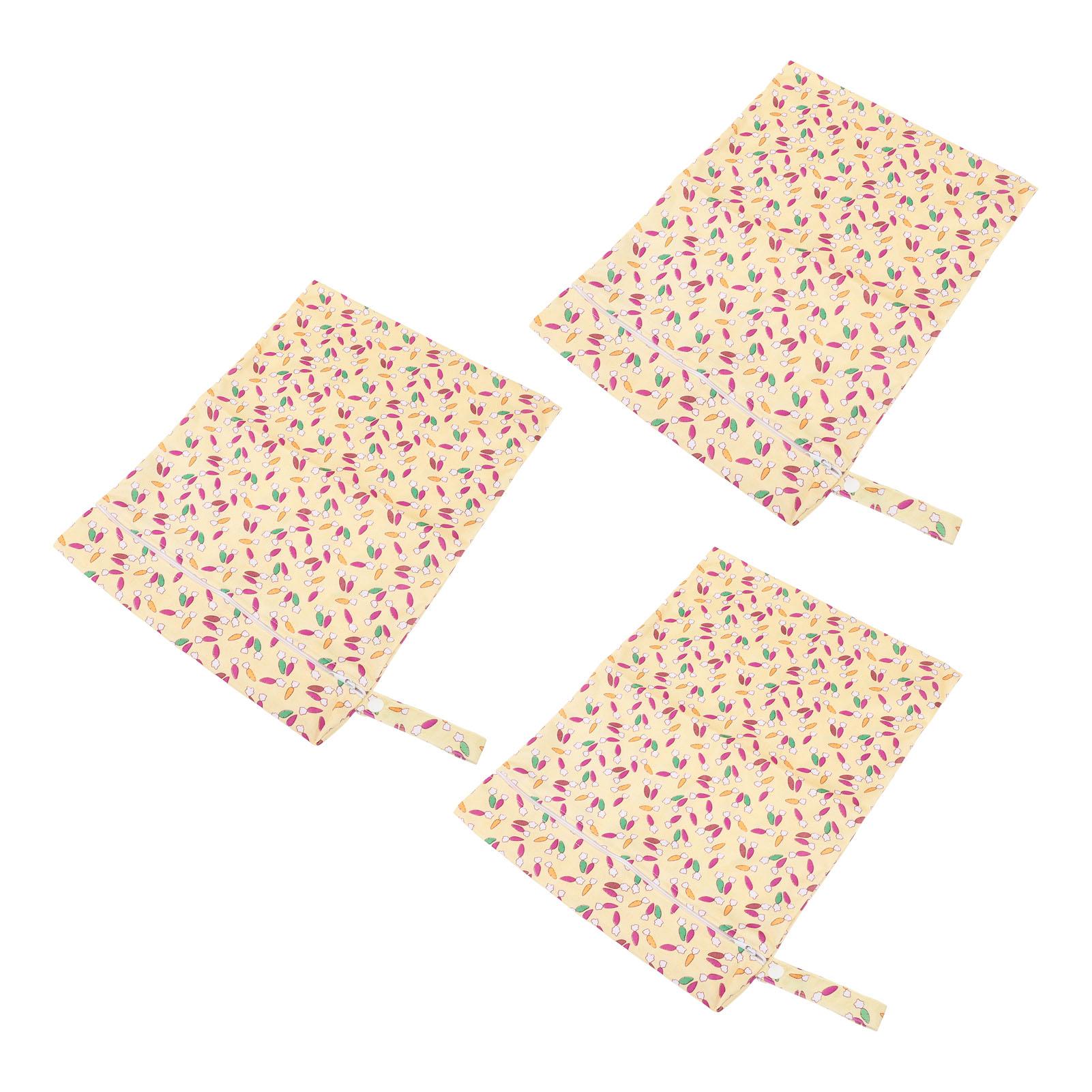 

3 шт. Портативные сумки для подгузников с застежкой-молнией, водонепроницаемые, многоразовые, органайзер для детских подгузников, подвесные для коляски