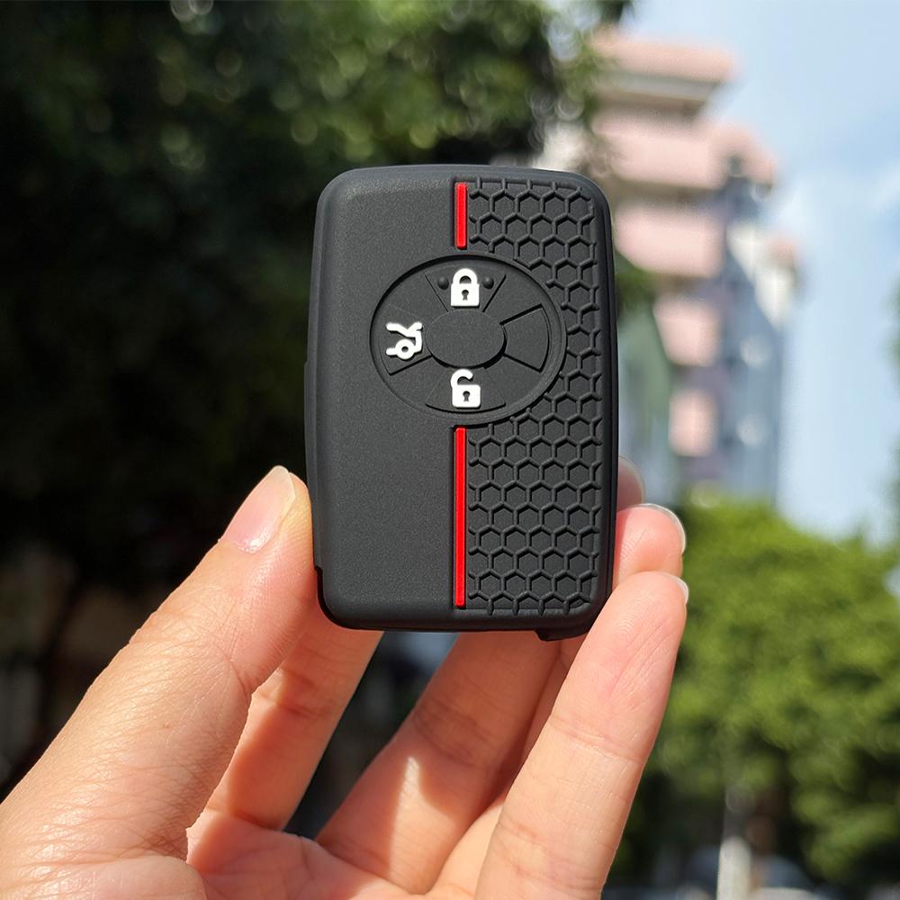 Silicone Car Remote Key Case Cover With Keychain Holder For Toyota Vanguard Rav4 2008 Estima 2006 2 Buttons Key Shell