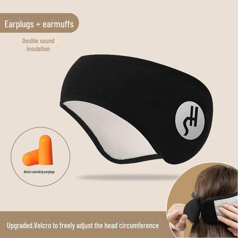 Universal Noise-Isolating Earmuffs with Eye Mask for Sleep & Outdoor Winter Sports - Velcro & Velvet for Men & Women