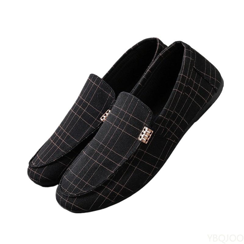 Mens Non Slip Loafers Breathable Driving Shoes Casual Plus Size Shoes Walking Canvas Flats Non Slip Moccasins Slippers Zapatos