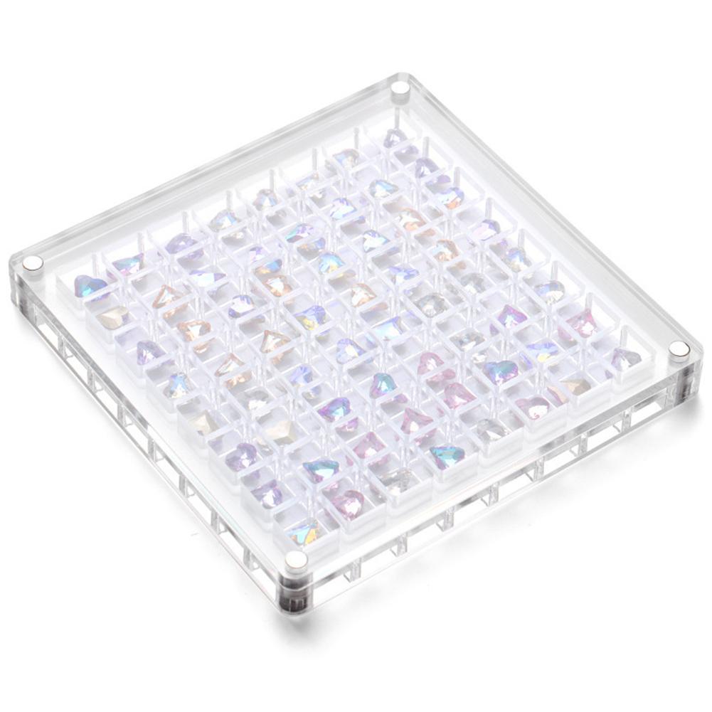 36/64/100Grid Acrylic Magnetic Seashell Display Box Clear Acrylic Diamond Storage Box Acrylic Decorative Seashell Storage Box