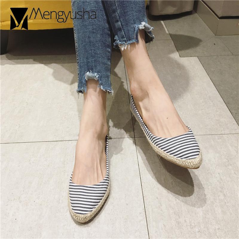 Лоферы из холста в полоску из пеньковой ткани с мягкой подошвой — фото 4