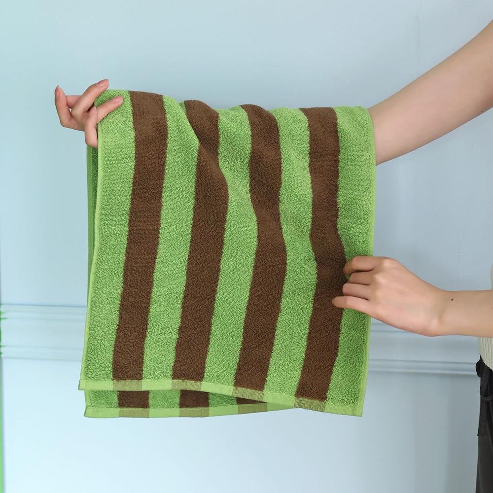 

Retro Striped Pure Cotton Beach Bath Towel Absorbent Bathroom Towel Home Hotel Outdoor Comfortable Towels Hand Towel Ladies 35x76cm(face)