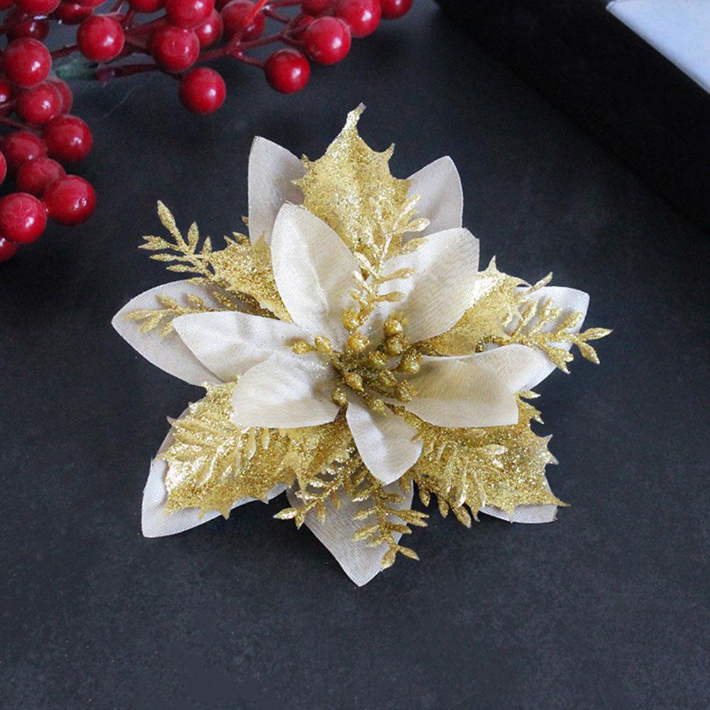 Xmas Decoration Christmas Flower Christmas Wreaths Christmas Flower Plastic 13*13*1cm Christmas Tree Decoration