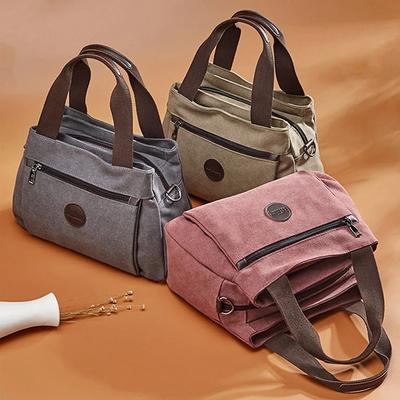 Neueste Vintage Reißverschluss Damen Tasche Handtaschen Hohe Qualität Segeltuch Damen Umhängetasche Koreanisches Design Kleine Damen Tragetasche Großhandel