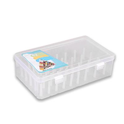 Scatola per filo da cucito da 42 rocchetti, grande capacità, contenitore in plastica, vuoto, per ricamo, punto croce, antipolvere, accessori