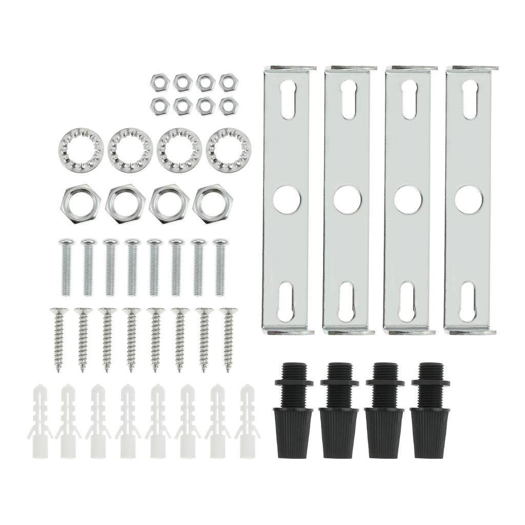 4 Sets Ceiling Light Plate Kit Light Fixture Mounting Bracket Plate for Home Office Pendant Wall Light with Screw Washer Nut