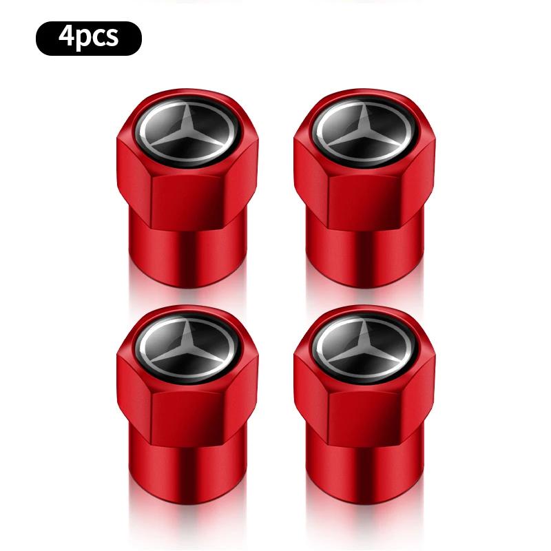 4Pcs Styling Wheel Tire Valve Air Stem Cap Duust Covers For Mercedes Benz W206 Class C200L CLA GLA W203 W220 W213 W211 W212 W201