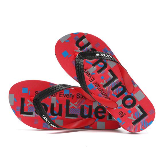 

Новые резиновые шлепанцы мужские для улицы летние повседневные нескользящие мужские шлепанцы сандалии для улицы M944 44 красный