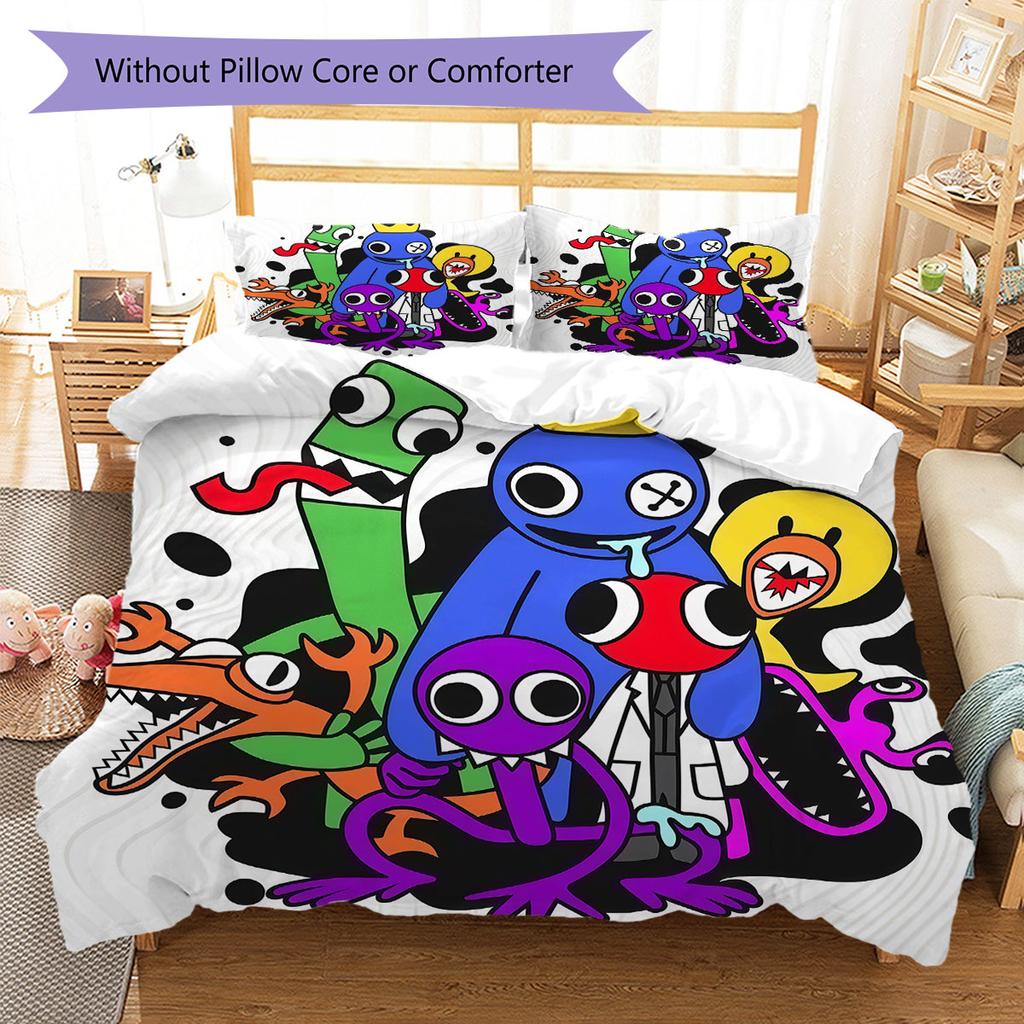 Rainbow Friends Glory Bedding Quilt Set Quilt Cover Pillowcase Home Decoration Birthday Gift (1 * Duvet Cover + 2 * Pillowcase, Without Core)