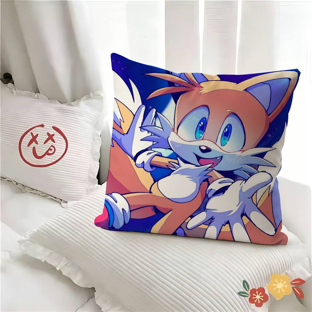 pc Anime TTails Pillow Case Fashion Square Pillowcase Bedroom Sofa Room Ins Decoration Leisure