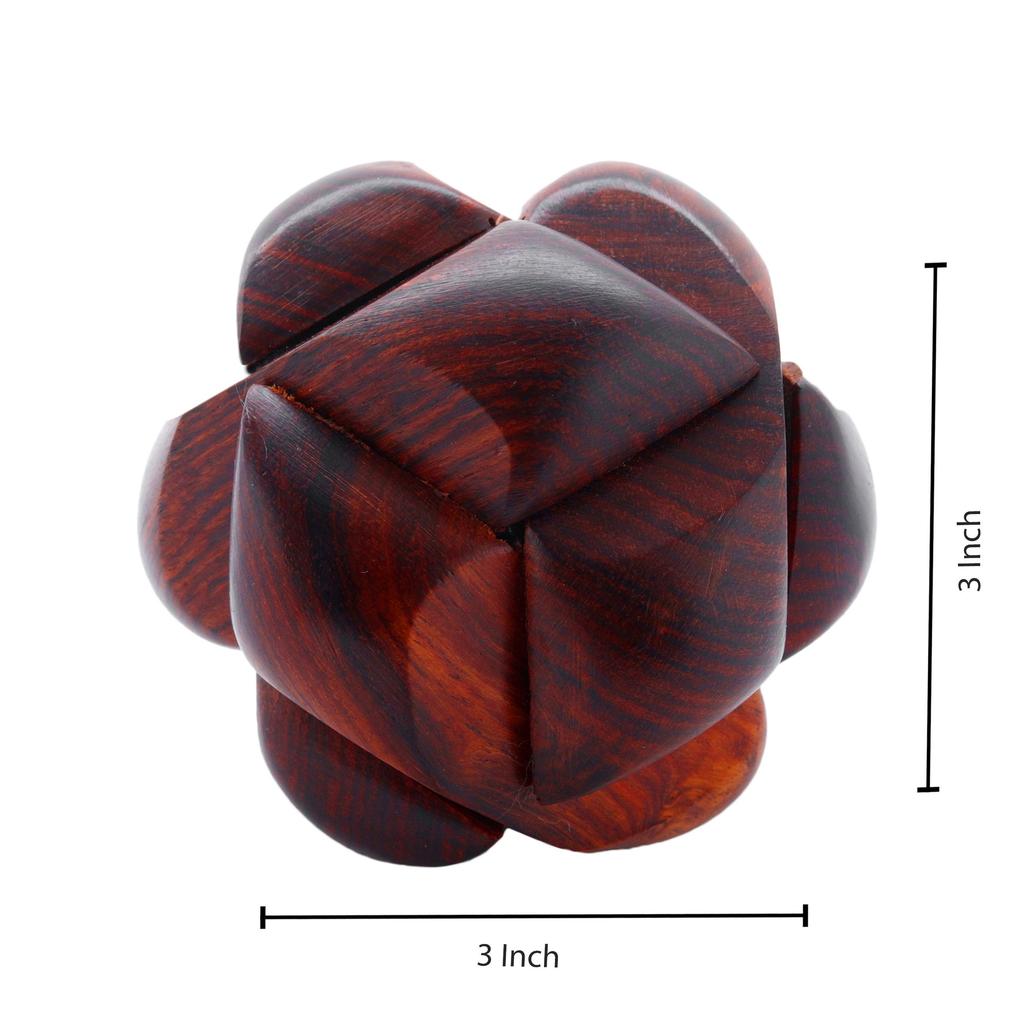 ShrijiCrafts Handgefertigtes Holz-Puzzle 3D Fußball Knobelspiel