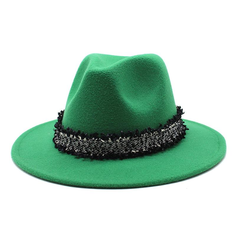 2021 Autumn Men'S And Women'S Woolen Hats, Solid Color Jazz Top Hats, Crystal Diamond Gift Hats