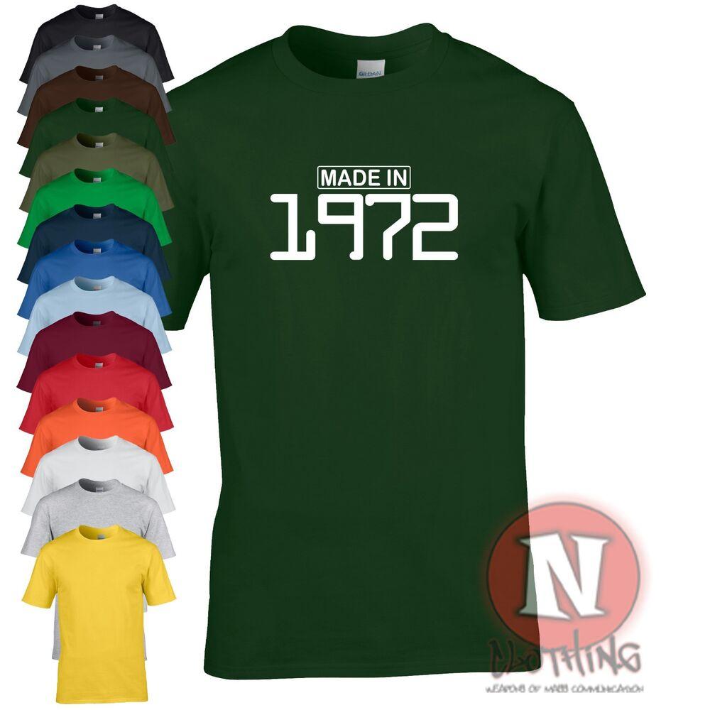 Hergestellt IN 1972 T-Shirt Geburtstagsfeier Lustige Party Geschenk T-Shirt