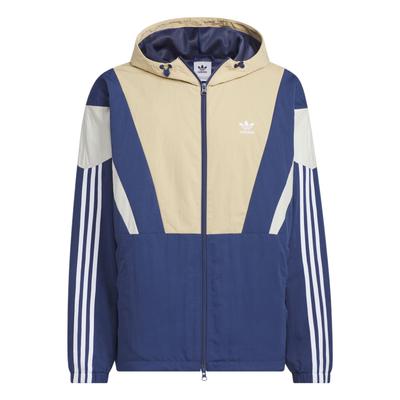 Originals Block Loose Fit Comfortable Striped Sports Long Sleeve Jacket Men Jacket Linen-Khaki-Brown Tech-Indigo KC3126