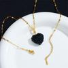 Bling Colorful Rhinestone Love Heart Pendant Necklace Fashion Hip Hop Stainless Steel Chain Jewelry Gifts for Women Teen Girls