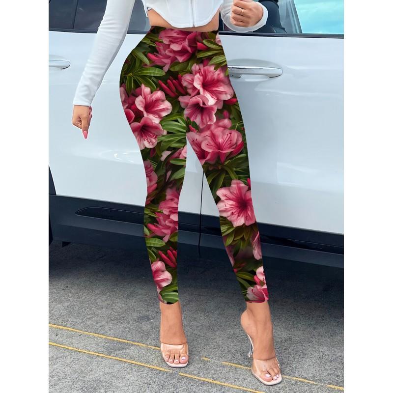 2026 Womens High-Waist Printed Yoga Leggings Casual Slim Fit Activewear Pants