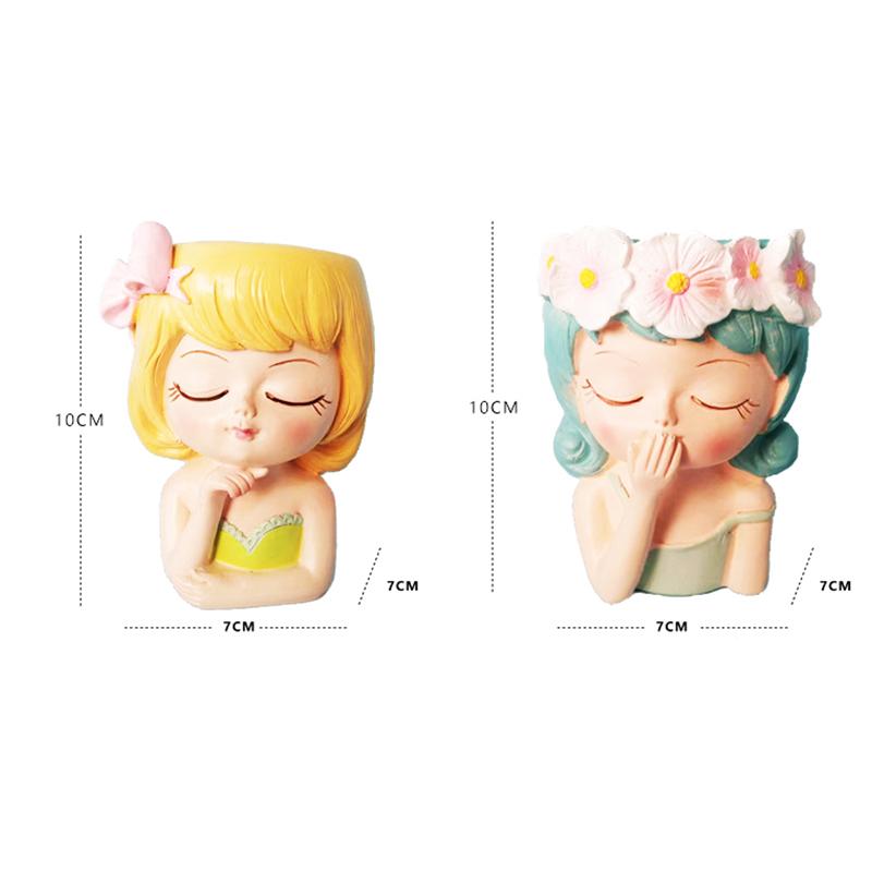 Face Planters Pots Tabletop Decorative Decor Flower Vase Statue Fairy Flowerpot For Cafe Kitchen Drawing Room Bedroom Office