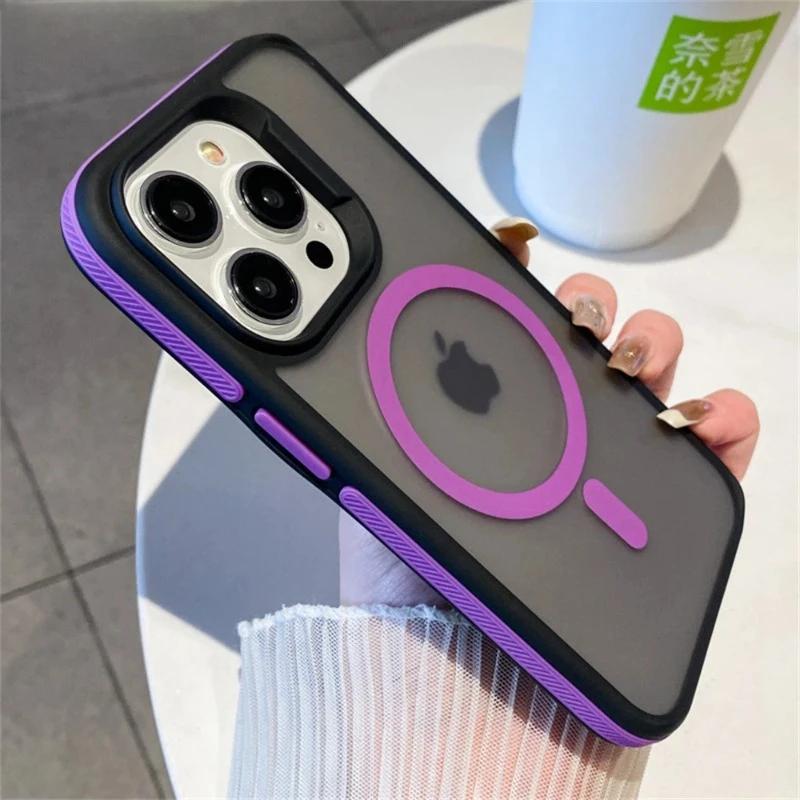 Luxury Frame Colorful Matte Translunt Magnetic For Magsafe Case For iPhone 14 11 12 13 15 Pro Max Plus Wireless Charging Cover