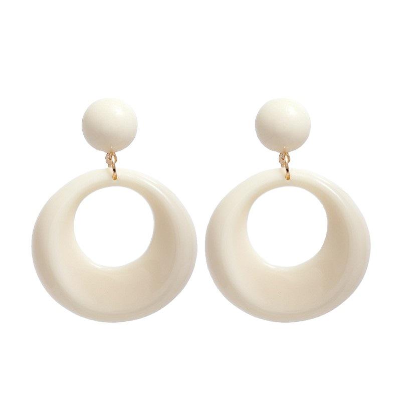 French retro Hong Kong style large circle earrings women's fashion design high-end geometric exaggerated earrings earrings