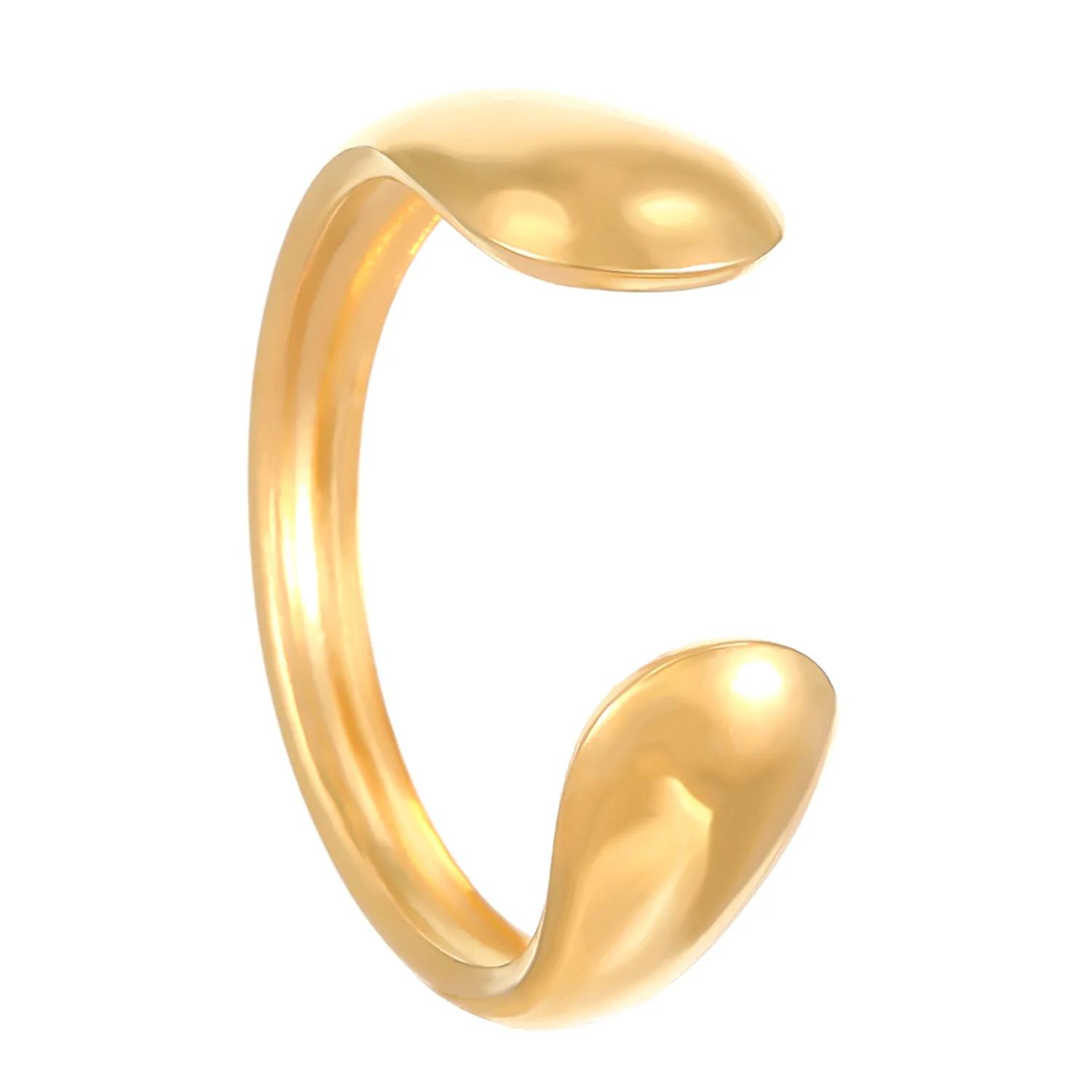

LATS Stainless Steel Irregular Rings for Women Fashion 18K Gold-plated Geometric Open Rings Finger Zircon Wedding Gift