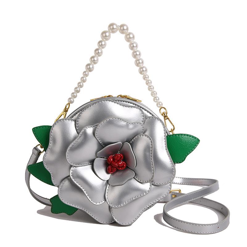 Women's Bag 2025 New Summer Small Fresh Literary Flower Dinner Bag Sweet and Cute Crossbody Small Round Bag Tide