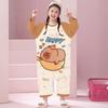 Girls Cotton Pajama Set Long Sleeve One-Piece Sleepwear Collection Cartoon Animal Print Kids Nightwear 3-8 Years
