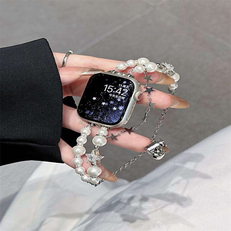 Metal Strap For Huawei Watch Fit 3 Correas Pearl Broken Silver Bracelet For Huawei Fit 4 Fit 2 Straps Star Chain Women Wristband