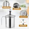 Stainless Steel Manual Milk Frother, Hand Pump Coffee Frother with Filter Screen for Cappuccino Coffee Latte Hot Chocolate (19oz/400ml) - Send Goods