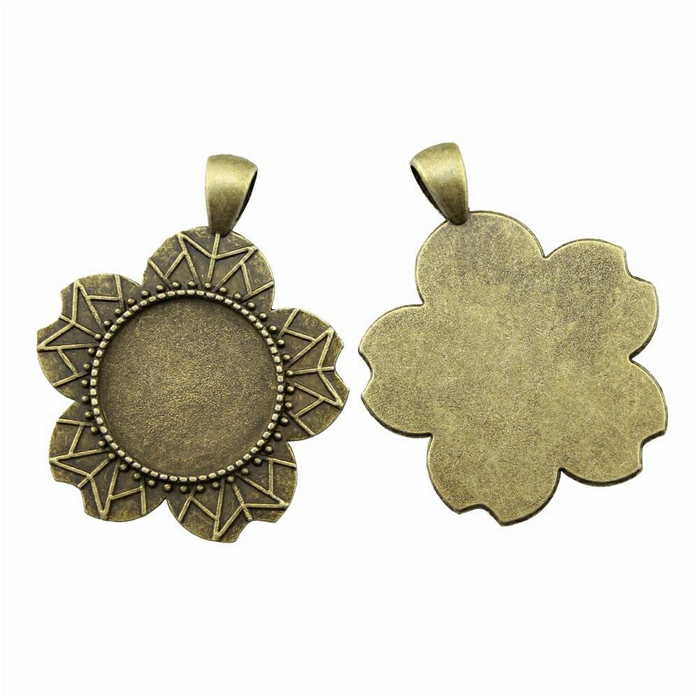 

4 шт., круглый цветок в стиле камеи, кабошон, кулон, основа, ювелирные компоненты, аксессуары, античная бронза, цвет цинкового сплава, 20 мм