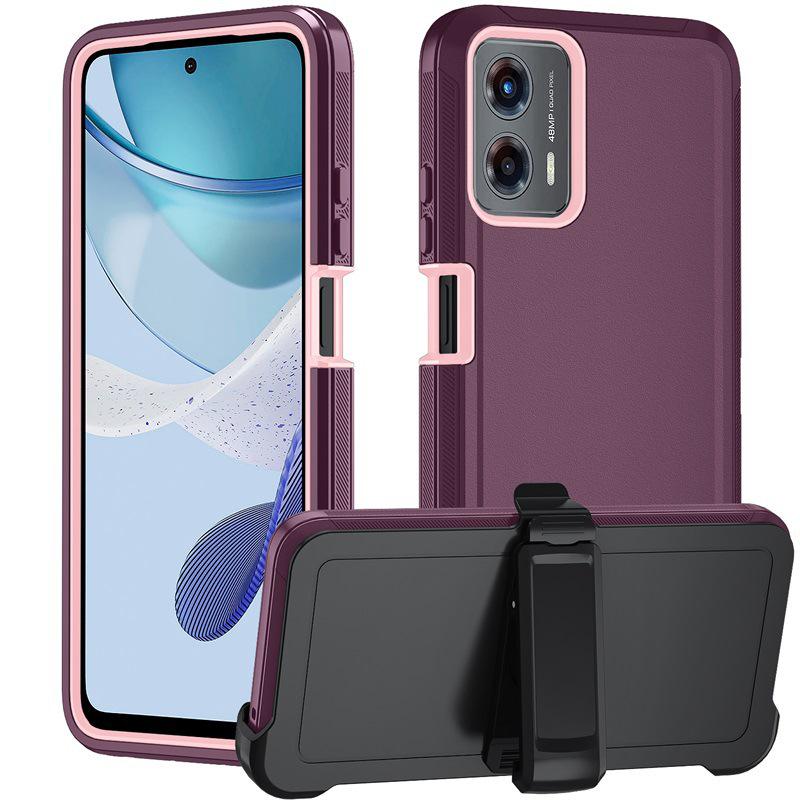 MOTO G Power 5G (2024) Three-in-One Phone Case with Back Clip & Full Edge Protection
