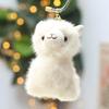Fluffy Plush Alpaca Keychain with Vibrant Colorful Bells Cute Charm for Backpack Car Key Pendant