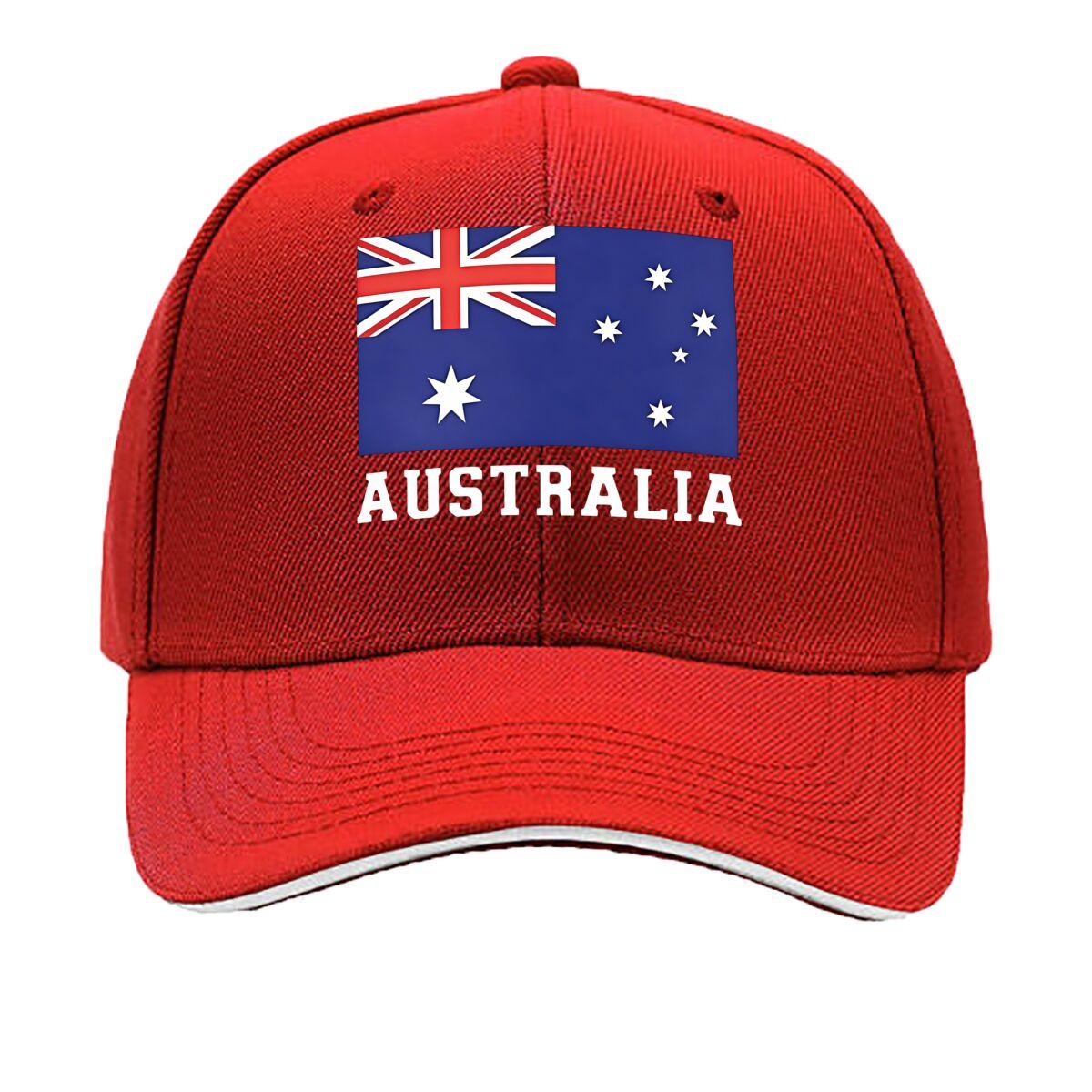 Patriotic Australian Flag Print Baseball Cap Pure Casual Style Hand Washable Wrinkleresistant Fa Sandwich Baseball Cap One Size