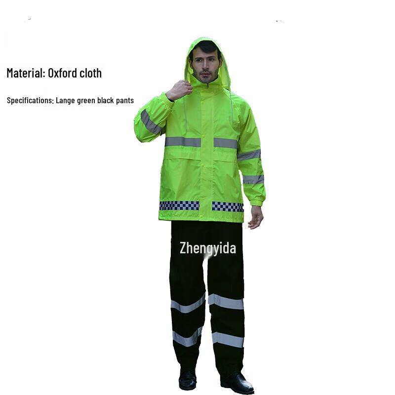 Longchan Raincoat and Pants Suit with Reflective Strips