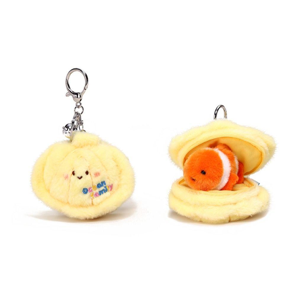 Simulation Fluffy Whale Keyring Soft Small Turtle Pendant  Birthday Gift