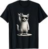 IKYDDY Retro Cat Rock Music Men Kids Women Funny Cat T-Shirt