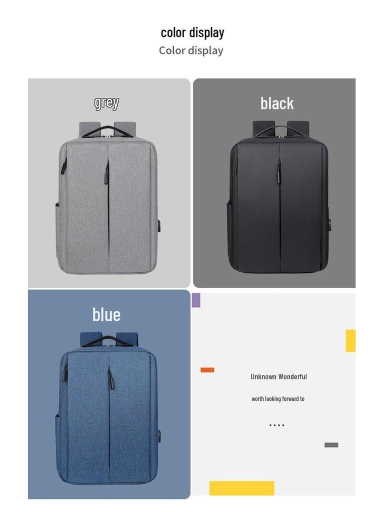 Men's Water-Resistant Casual Business Laptop Backpack with Large Capacity