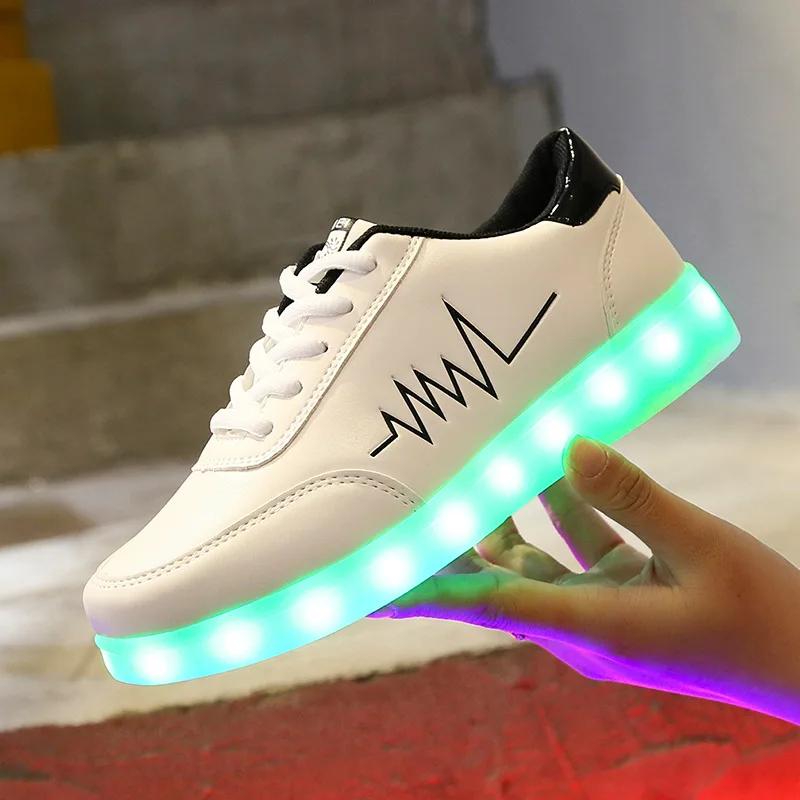 Maogu 2024 Adult Unisex Womens Mens Kid Luminous Sneakers Glowing USB Charge Boys LED Colorful Light-up Shoes Girls Footwear