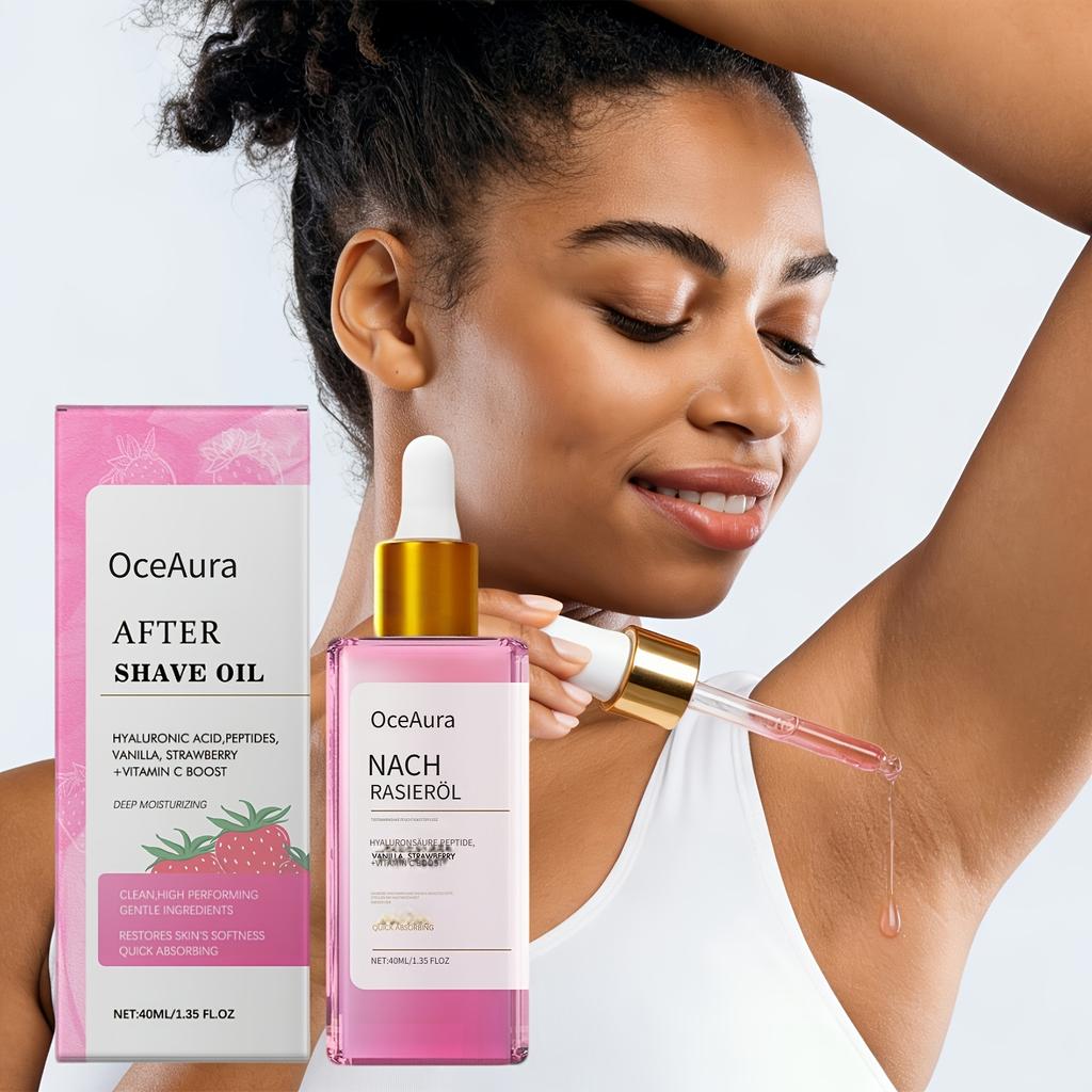 Strawberry Aftershave Oil and Gel for Use After Hair Removal Continuously Moisturizes and Smooths Skin for All Skin Types with Safe Ingredients 40ml