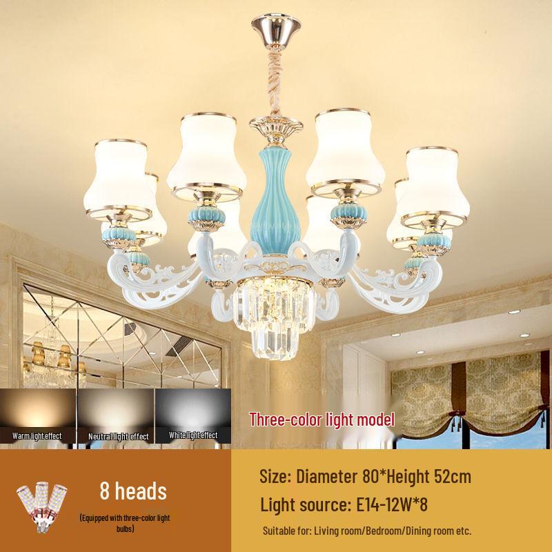 New 2024 European Crystal Chandelier for Living Room and Master Bedroom Luxury Lighting.